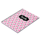 Poodle Pattern Cute Pink Notitieboek (Linkerzijde)