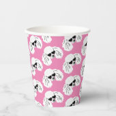 Poodle Pattern Cute Pink Papieren Bekers (Voorkant)