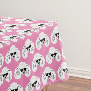 Poodle Pattern Cute Pink Tafelkleed