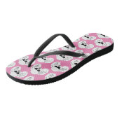 Poodle Pattern Cute Pink Teenslippers (Schuin)