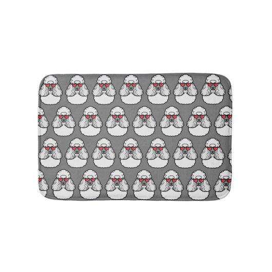 Poodle Pattern Funny Badmat (Voorkant)