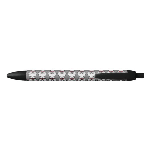 Poodle Pattern Funny Black Ink Pen (Achterkant)