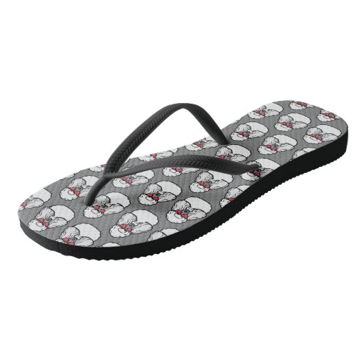 Poodle Pattern Funny Table Lamp Teenslippers (Schuin)