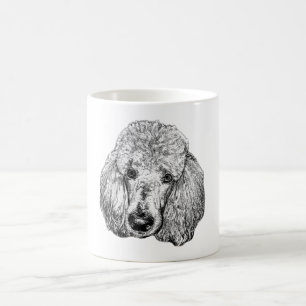 Poodle Portret Mok – Gedetailleerde Zwarte & Witte