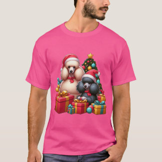 Poodle Present Pals Festieve Hatsen en Cadeaus in T-shirt