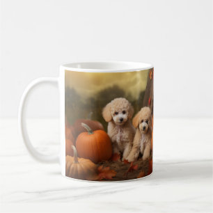 Poodle Puppy Herfst Plezier Pompoen Koffiemok
