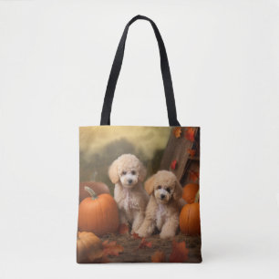 Poodle Puppy Herfstvreugde Pompoen Draagtas