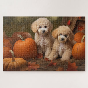 Poodle Puppy Herfstvreugde Pompoen Legpuzzel