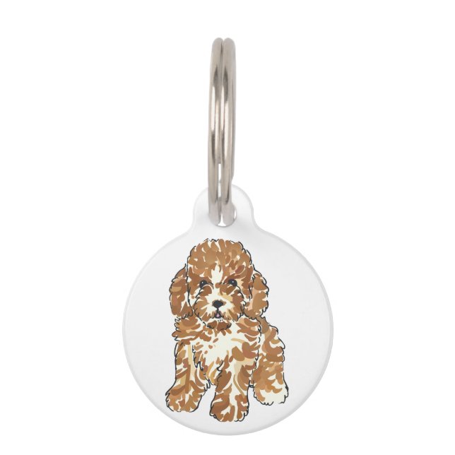 Poodle Puppy Huisdierpenning (Voorkant)