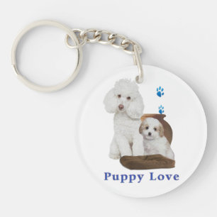 Poodle puppy sleutelhanger