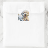 Poodle Puppy Vierkante Sticker (Tas)