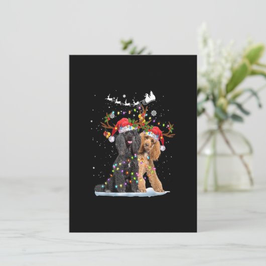 Poodle Reindekerstman met Kerstmis met Kerstmis me Kaart (Staand voorkant)