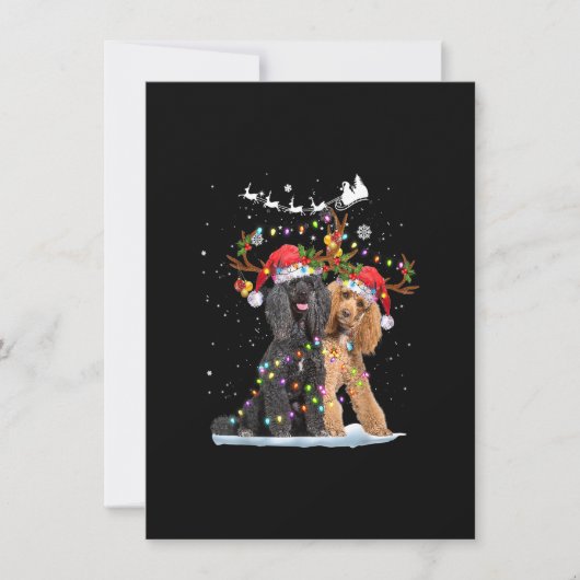 Poodle Reindekerstman met Kerstmis met Kerstmis me Kaart (Voorkant)