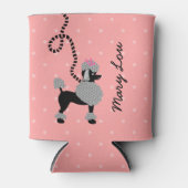 Poodle Rok Retro Roze Zwart 50s Mod Gepersonalisee Blikjeskoeler (Voorkant)