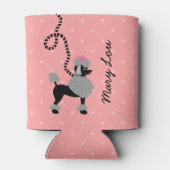 Poodle Rok Retro Roze Zwart 50s Mod Gepersonalisee Blikjeskoeler (Achterkant)