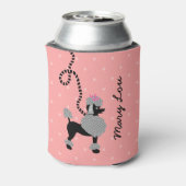 Poodle Rok Retro Roze Zwart 50s Mod Gepersonalisee Blikjeskoeler (Blikje Achterkant)