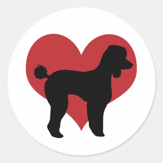 Poodle Ronde Sticker (Voorkant)