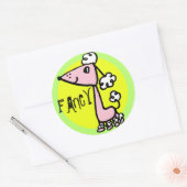 POODLE RONDE STICKER (Envelop)