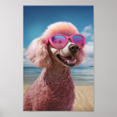 Poodle rose affiche du paradis tropical (Devant)