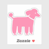 Poodle rose Chien Design mignon Sticker Vinyl (Feuille)