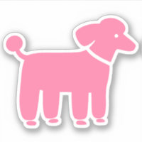 Poodle rose Chien Design mignon Sticker Vinyl