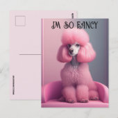 Poodle rose - Je suis tellement chic Carte postale (Devant / Derrière)