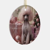 Poodle rose Ornement de Noël personnalisé (Droite)