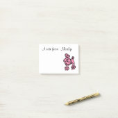Poodle rose personnalisé Post-it Notes (Sur un bureau)