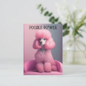 Poodle rose - poodle power Carte postale (Debout devant)