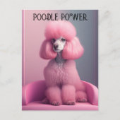 Poodle rose - poodle power Carte postale (Devant)