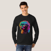 Poodle s Retro Glitch Synthwave T-shirt (Voorkant volledig)