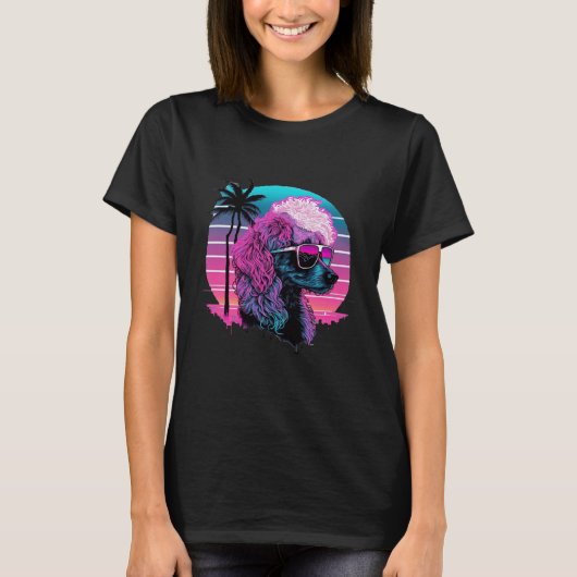 Poodle s Synthwave Dreamland T-shirt (Voorkant)