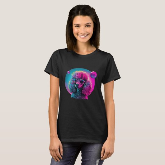 Poodle s Synthwave Dreamscape T-shirt (Voorkant volledig)