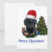 Poodle schattige hond Kerstkaart (Voorkant / Achterkant)