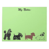Poodle, Scottie, Dachshund et Bloc-notes Carlin (Devant)