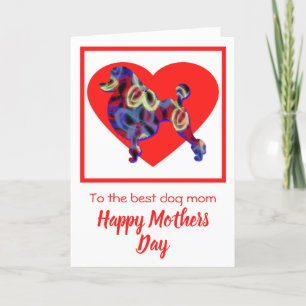 Poodle Silhouet Hond Rode Hart Moederdag Kaart