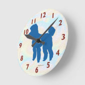 Poodle Silhouette Art Wall Clock Ronde Klok (Hoek)