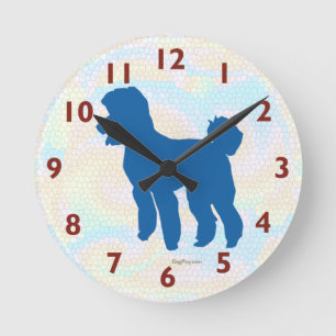 Poodle Silhouette Art Wall Clock Ronde Klok