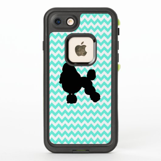 Poodle Silhouette met Light Blue Chevron (Achterkant)