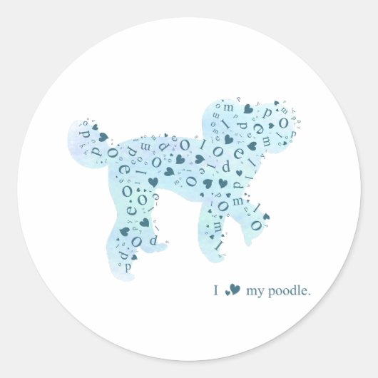 poodle silhouette sticker プードルのシール (Devant)