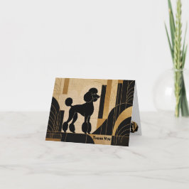 Poodle Silhouette Thank You Notecard Bedankkaart