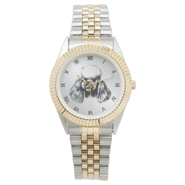 Poodle Silver Horloge (Voorkant)