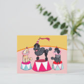 Poodle Sisters Circus Act Postcard Briefkaart (Staand voorkant)