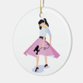 Poodle Skirt Keramisch Ornament (Links)