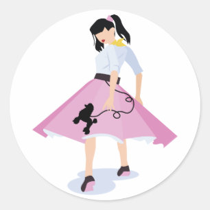 Poodle Skirt Ronde Sticker