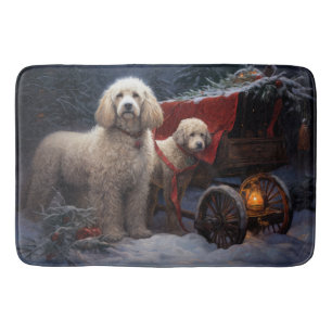 Poodle Sneeuw Slede Kerst Decoratie Badmat