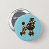 Poodle Stained Glass Button (Voorkant /achterkant)