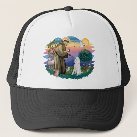 Poodle (Standaard Wit) Trucker Pet (Voorkant)