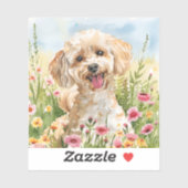 Poodle Sticker – Watercolor Design (Feuille)