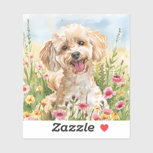 Poodle Sticker – Watercolor Design (Vel)